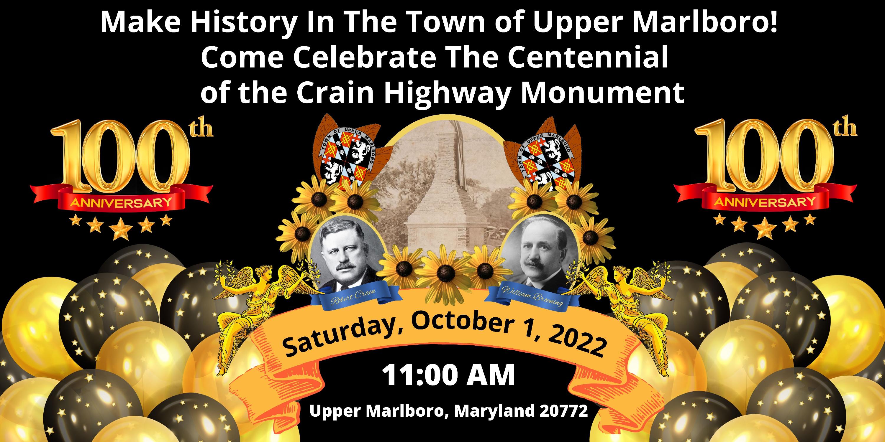 Crain Monument Celebration Banner